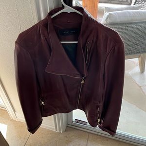 Ellie Tahari Burgundy Leather Jacket